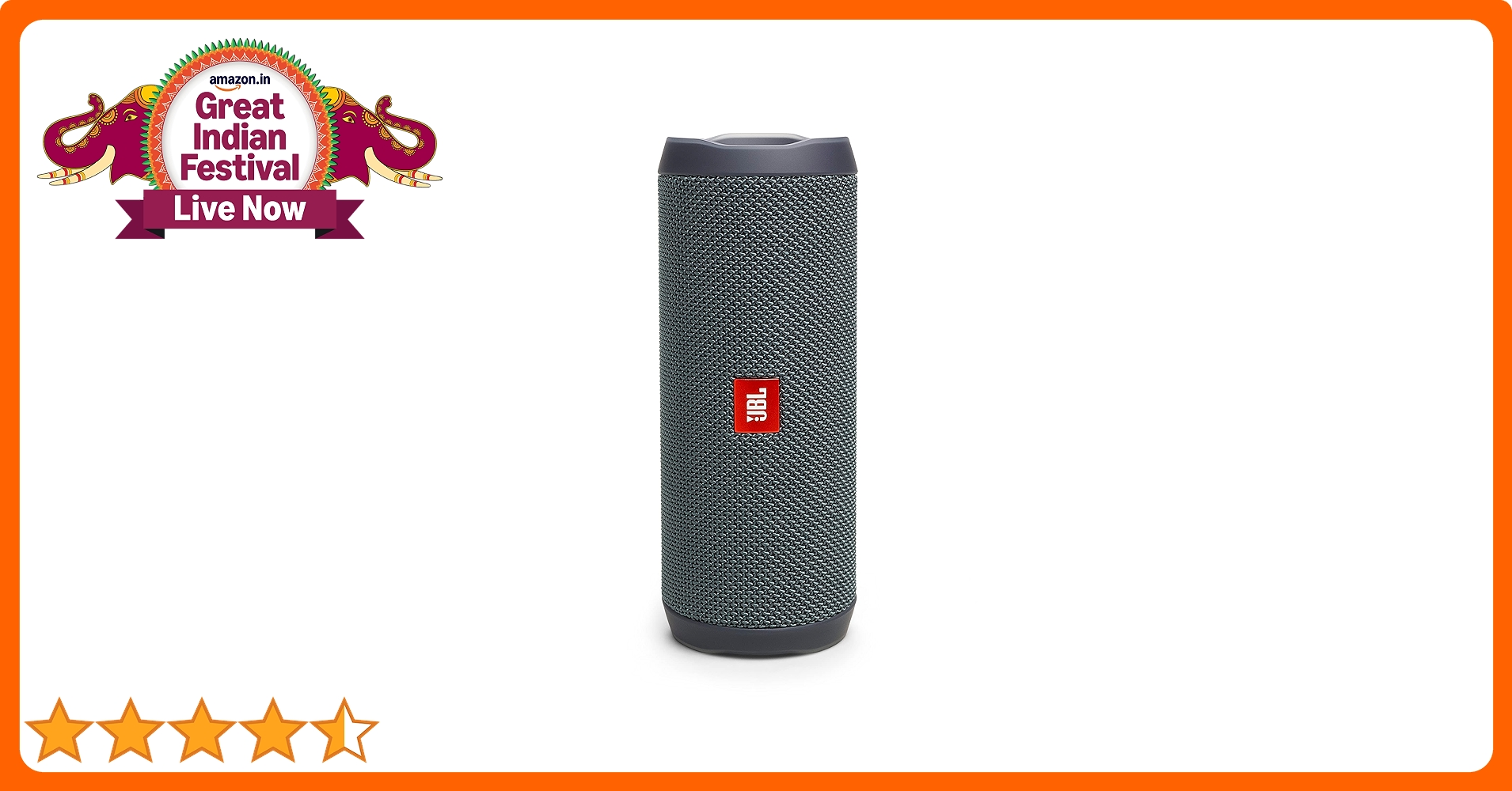 JBL FLIP ESSENTIAL2 Bluetooth Speaker, IPX7 Waterproof, USB